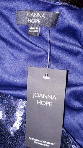 BNWT size 26 JOANNA HOPE blue sequin covered lined stretchy Party/Event skirt - Bild 8 von 9