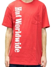 NWT Huf WorldWide Country Pocket Tee Scarlet Red