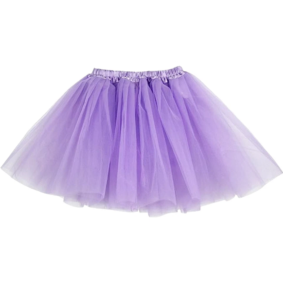 Plain Neon Glitter Kids 3 Layer Tutu ALL Color Fancy Dress Halloween Costume - Image 3 of 4
