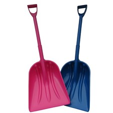 Lightweight Plastic Snow Shovel - Blue or Pink (Strong Durable Wide Scoop)