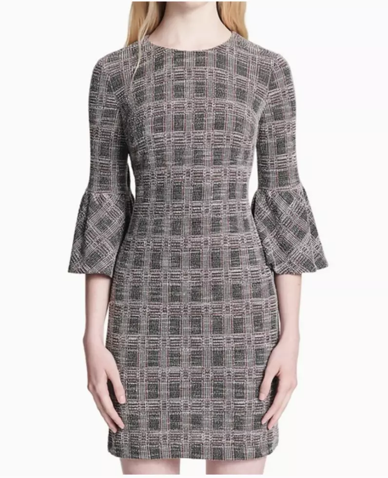 Calvin klein flare sleeve dress cheap