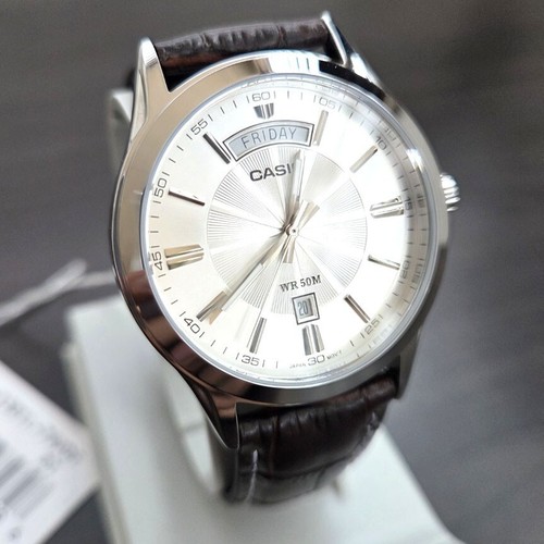 CASIO Analog Leather Strap Quartz Men Watch Original New MTP-1381L-7A - Picture 4 of 14