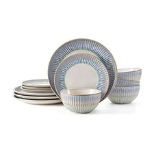 Hensley Blue 12 Piece Dinnerware Set, For 4