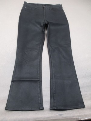 7 For All Mankind Size M Womens Black Pockets Zip Casual Bootcut Pants 885