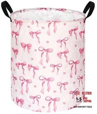 Girls Storage Basket Kids Laundry Hamper Women Organizer Bins Nursery pink bow