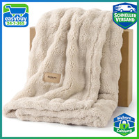 Kuscheldecke Flauschig Beige 150X200 Cm Bubble Decke FüR Sofa Bett