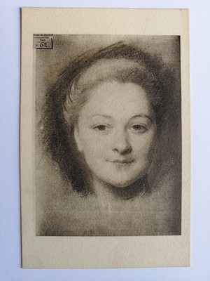 Old postcard Hélio Léon Marotte, PARIS SCHOOL of DRAWING No. 62 from 1849 portrait of woman