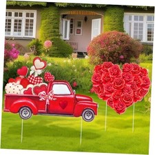 2 Set Valentine's Day Outdoor Decorations Valentines Day Yard Sign with Heart
