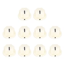 10Pcs ABS and Copper Potentiometer Knobs 1/4" Volume Control Top Hats Beige