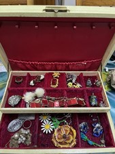 Vintage Mele Jewely Box with vintage jewelry in it