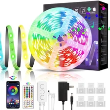 LED Strip Lights 32.8ft with Music Sync Color APP Control Led Lights 5050 RGB...