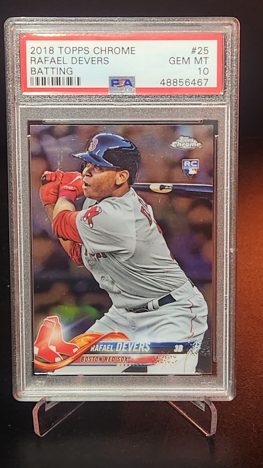 RAFAEL DEVERS ROOKIE PSA 10 2018 TOPPS CHROME RED SOX 
