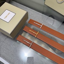 Tom Ford Belt T-Buckle Reversible Brown/Black Calfskin Leather Belt