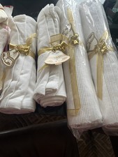 Pier One 8 white placemats 8 napkins Christmas New w tag