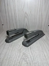 2 Vintage Swingline Stapler Teal Green USA Art Deco Model #27 Tested Working