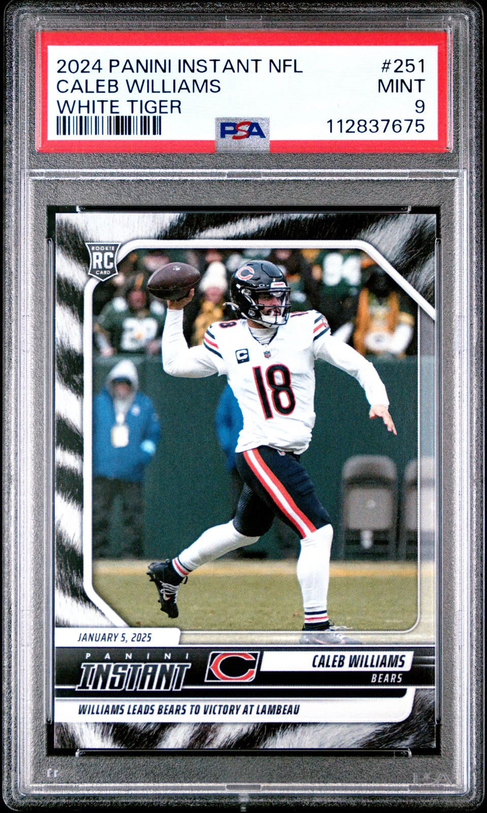 Caleb Williams Panini Instant NFL #251 White Tiger