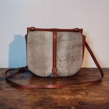 Vintage Fossil Leather Crossbody Flap Saddle Bag