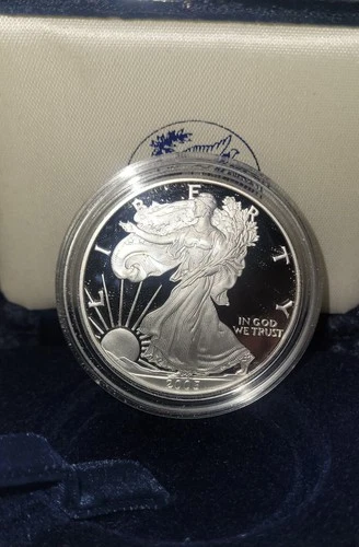 2005-W Proof $1 American Silver Eagle Box, OGP & COA