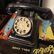STEEL STAMPING CO. USA PHONE METAL ROTARY TOY TELEPHONE BLACK