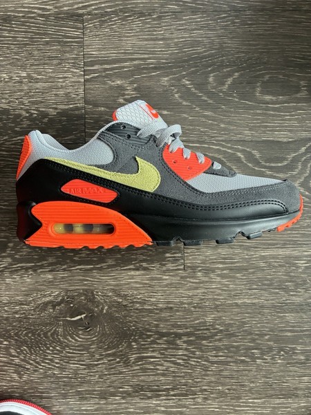 *NUEVO* Nike Air Max 90 para Hombre Light Smoke Grey / Hyper Crimson (DM0029 018) 👍 2