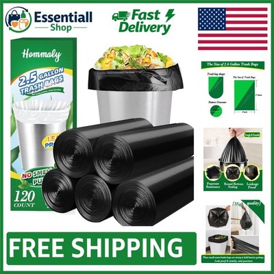 Durable & Scent-Free 2.5 Gallon Garbage Bags - 120 Count for Easy Waste Disposal