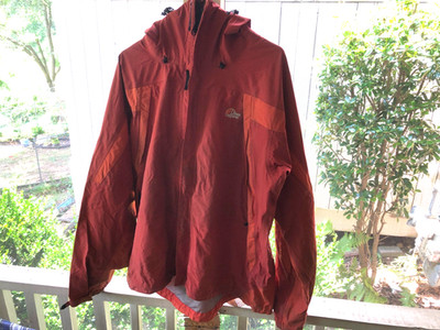 Womens Large Lowe Alpine Triplepoint Nylon Jacket Orange Wind Rain Snow Ski Coat