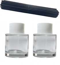 2 PCS Reed Diffuser Bottles Empty, 10Pcs Reed Diffuser Stick, Diffuser Bottle Ca