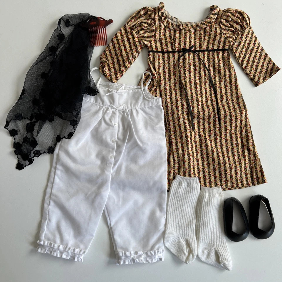 Vestido de Navidad de Josefina de la década de 1990 American Girl Pleasant Company conjunto mantilla Foto 2 de 4