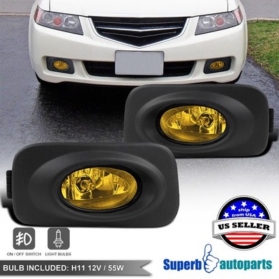 Fits 2004-2005 Acura TSX Fog Bumper Lights With Switch H11 Bulbs Replacement