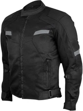 Men's Black Mesh Motorcycle Jacket L with Textile CE Armor by Vance Leather NWT