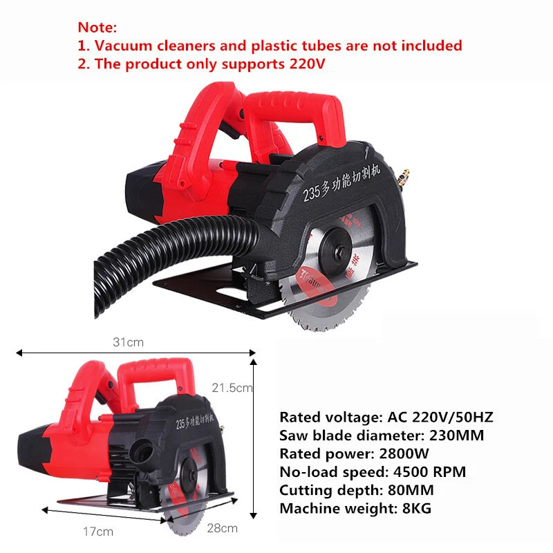 220V Electric Cutting Machine Concrete Wood Stone Tile Cutting Saw Circular Saws