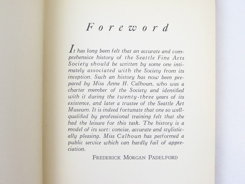 A Seattle Heritage: The Fine Arts Society Anne H Calhoun 1942 Hardcover *signiert* - Bild 8 von 10