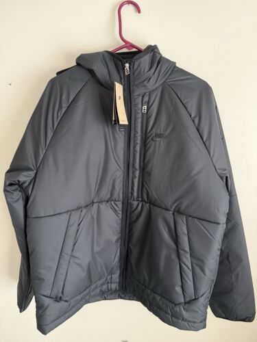 Giacca cappotto con cappuccio uomo nuovo Nike Sportswear Therma-Fit Legacy nero DD6857 $140 S - Foto 3 di 9