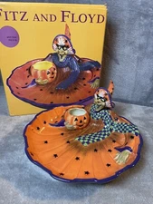 2003 Fitz and Floyd Witch Hazel Collection Chip & Dip in Original Box Halloween
