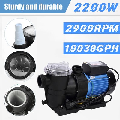 3 HP High Flow Single Speed Swimming Pool Pump Motor For Hayward Max Lift 64 ft