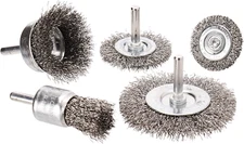 Cal 40-Pc. Knotted Wire Steel Brushes (1/4" Shank, 1.5" to 3" Diameter, Silver)