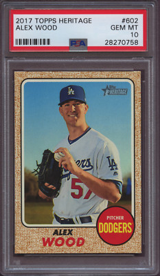 2017 Topps Heritage 602 Alex Wood PSA 10 Gem Mint Pop 4