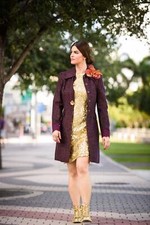 Saturday Night Gold Silk Sequined Beaded Party Made Of Honor Wedding Cocktail Sl