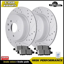 Rear Drilled Brake Rotors + Ceramic Brake Pads For Nissan 350Z 370Z Maxima