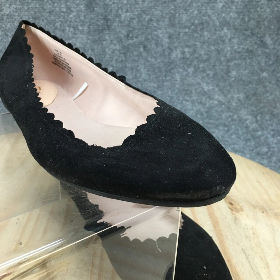 Zapatos H&M para mujer 8 informales sin cordones festoneados ballet planos negros imitación gamuza Foto 4 de 4