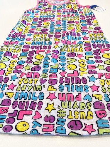 Kids Tank Top Dress Tee Shirt Dress Love, Smile, Cool, Bright Happy Graphic NWT - Picture 3 of 7