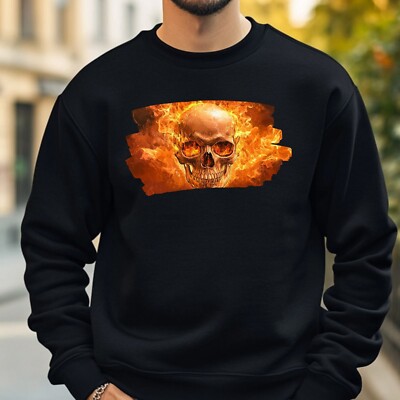 Schädel in Flammen Sweatshirt Kuschelig und Perfekt für jeden Anlass Sbis4XL