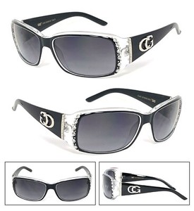 CG Eyewear CG04 Rhinestones Fashion Sunglasses - Black