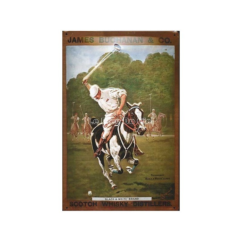 Plaque vintage James Buchanan Polo idée cadeau métal pour homme
