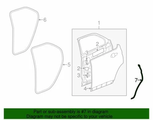 Original GM 2010 Chevrolet Equinox puerta trasera lateral del conductor resistente al clima 20919648 Foto 2 de 2