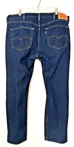 Levi's 501 Men’s Button Fly Straight Leg Dark Denim Jeans - 42x30 Actual: 41x27 - Picture 2 of 9