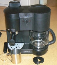 Espresso- und Kaffeemaschine Kombination, schwarz, 1650 W, De Sina C-91 B