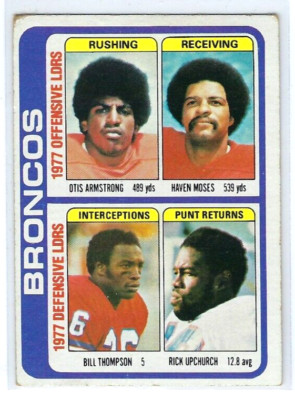 1978 Topps Football #508 - Denver Broncos Leaders & Checklist - Armstrong +++