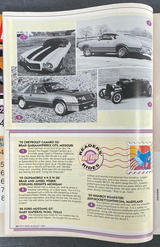 HOT ROD Magazine Aug 1991 Readers' Rides/Homebuilt Pro Street How-To/Chevy Heads - Foto 3 di 4