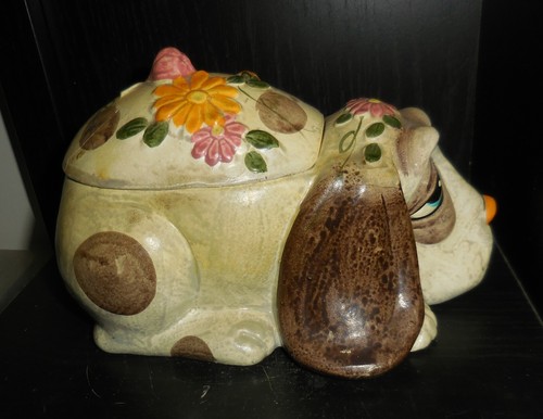 VINTAGE USA 1960S CARTAPESTA CANE STATUINA BIGIOTTERIA HIPPIE LOOK DESIGN - Foto 6 di 7
